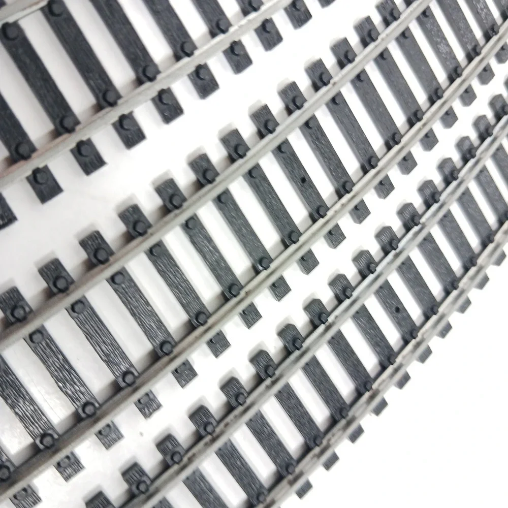 HO Scale Curved Model Train Track Lot Silver Rails Black Ties 9 Inch ppc